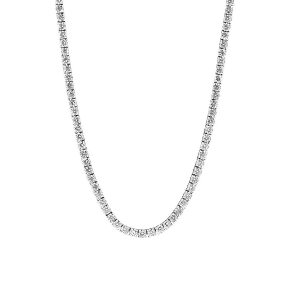 18ct white gold 10.03ct round brilliant cut diamond necklace