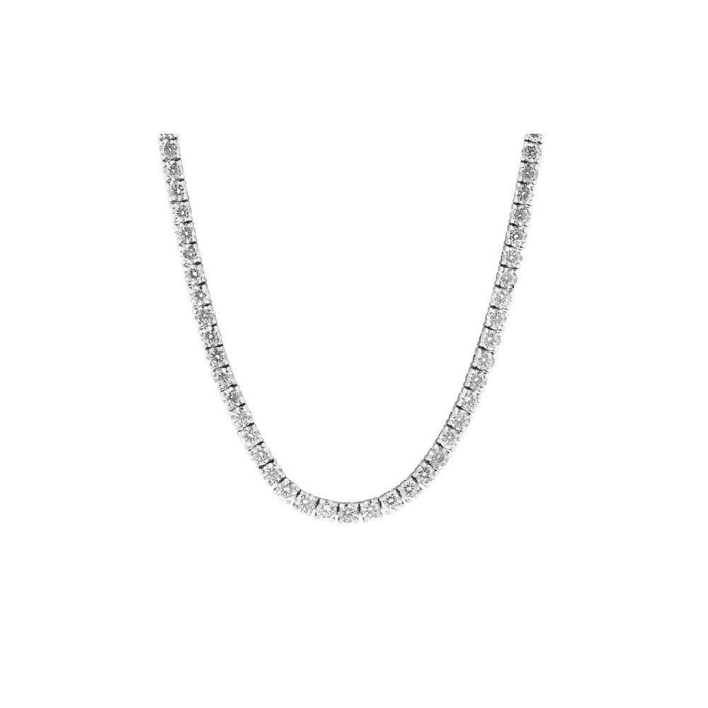 18ct white gold 10.03ct round brilliant cut diamond necklace