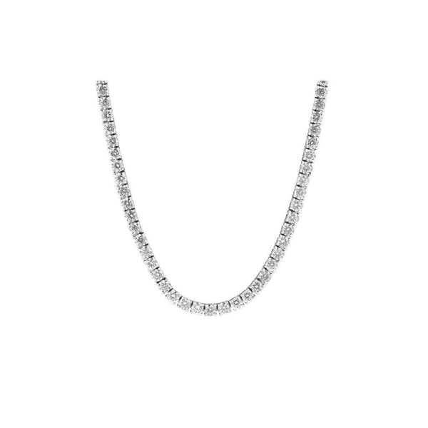 18ct white gold 10.03ct round brilliant cut diamond necklace