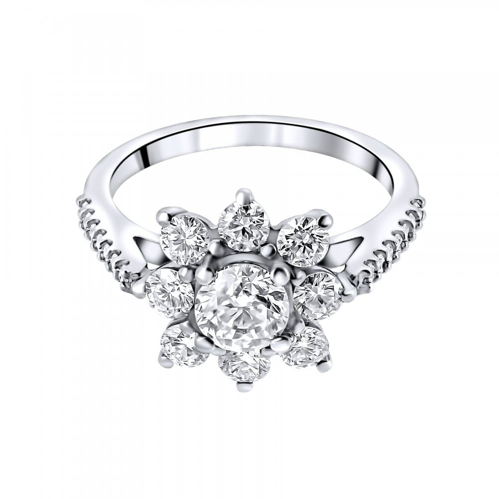 Platinum 0.70ct D VS1 EGL round brilliant diamond cluster ring