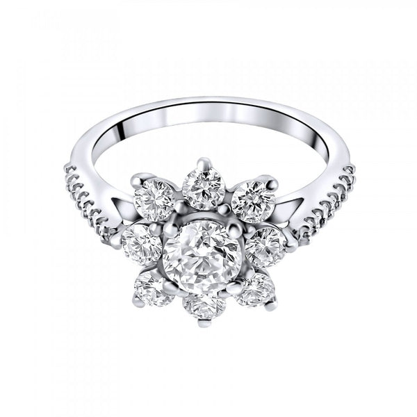 Platinum 0.70ct D VS1 EGL round brilliant diamond cluster ring
