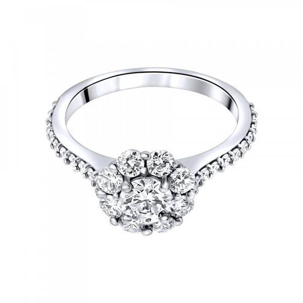 Platinum 0.50ct D SI1 GIA round brilliant diamond cluster ring