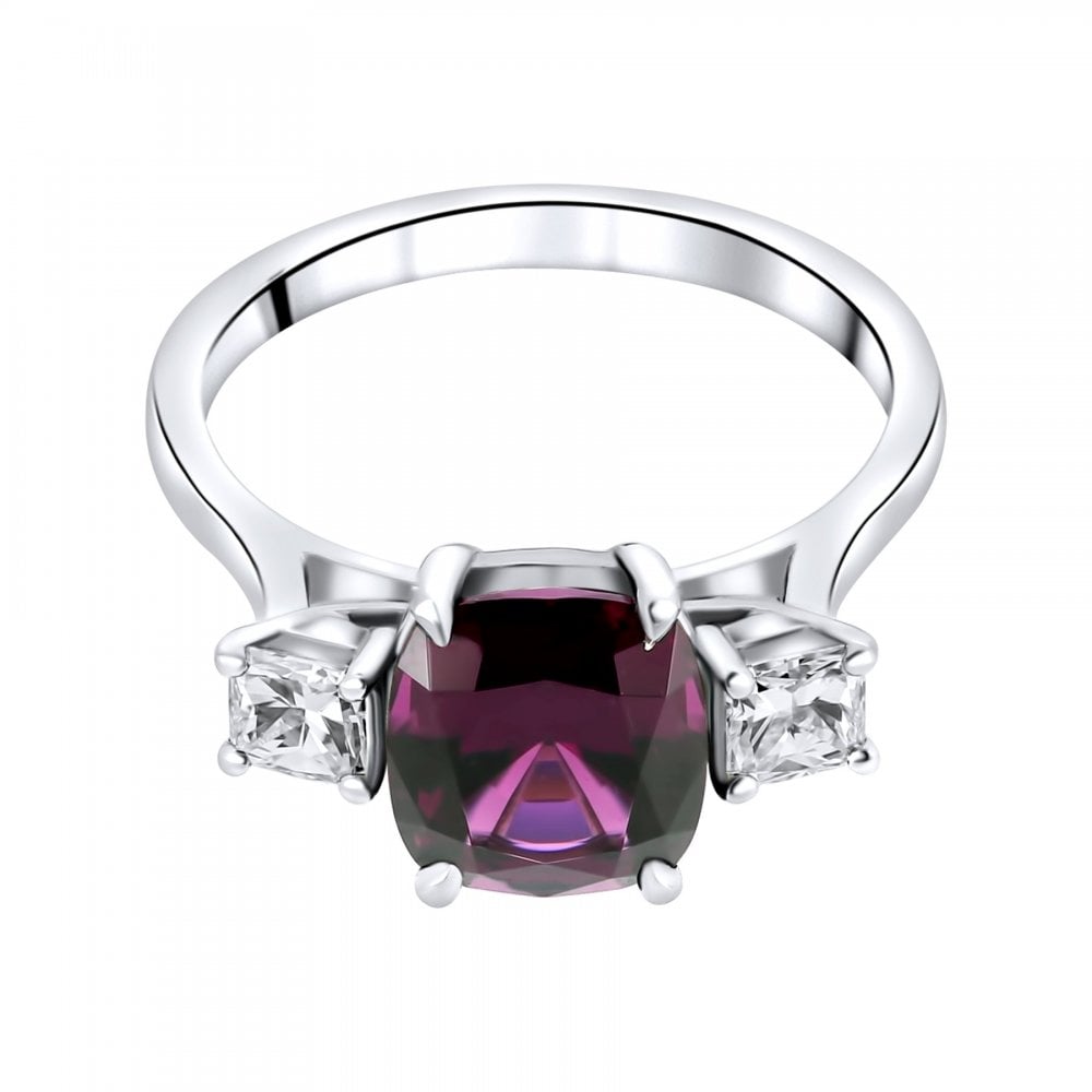 Platinum 3.28ct royal purple garnet & 0.54ct diamond ring