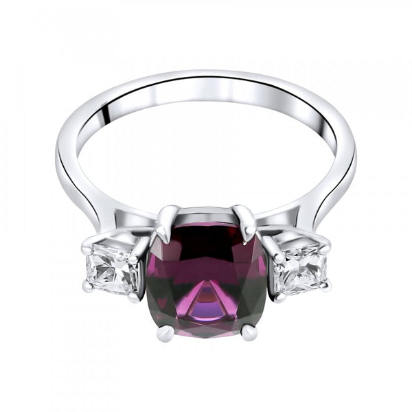 Platinum 3.28ct royal purple garnet & 0.54ct diamond ring