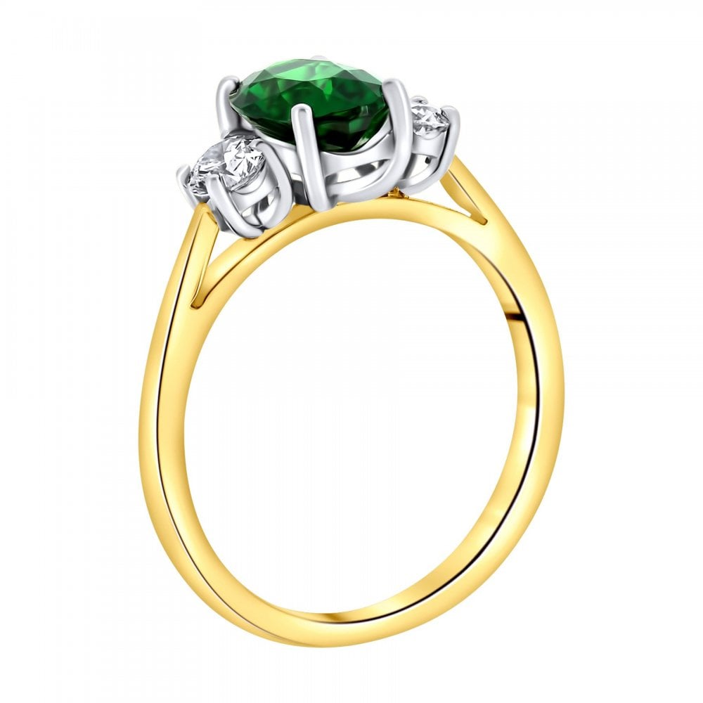 18ct yellow gold 1.53ct tsavorite garnet & 0.40ct diamond ring