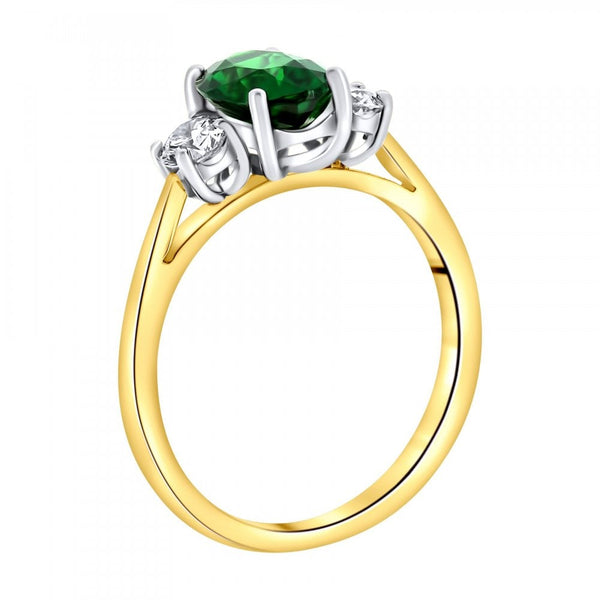 18ct yellow gold 1.53ct tsavorite garnet & 0.40ct diamond ring