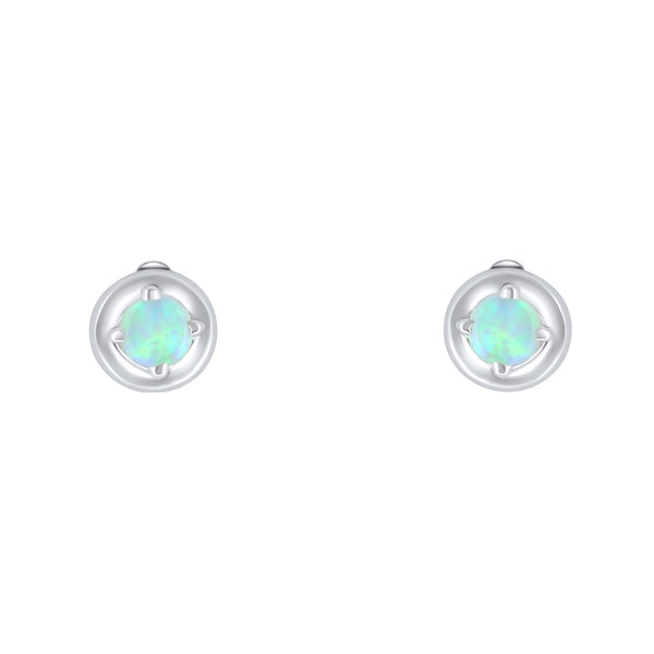 18ct white gold 0.21ct natural opal stud earrings