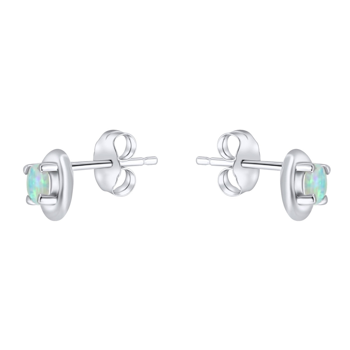 18ct white gold 0.21ct natural opal stud earrings