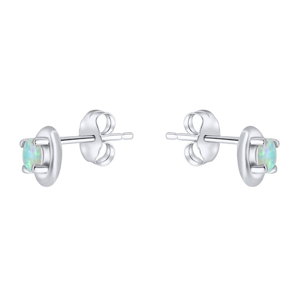 18ct white gold 0.21ct natural opal stud earrings