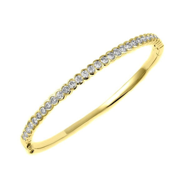 18ct yellow gold 2.18ct round brilliant cut diamond bangle