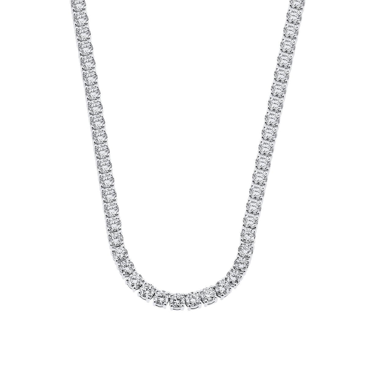 Lab grown platinum 20.12ct IGI round diamond necklace