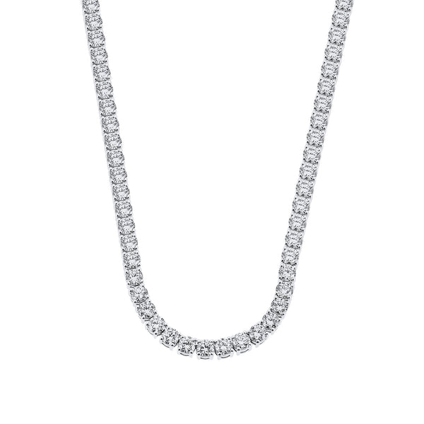 Lab grown platinum 20.12ct IGI round diamond necklace
