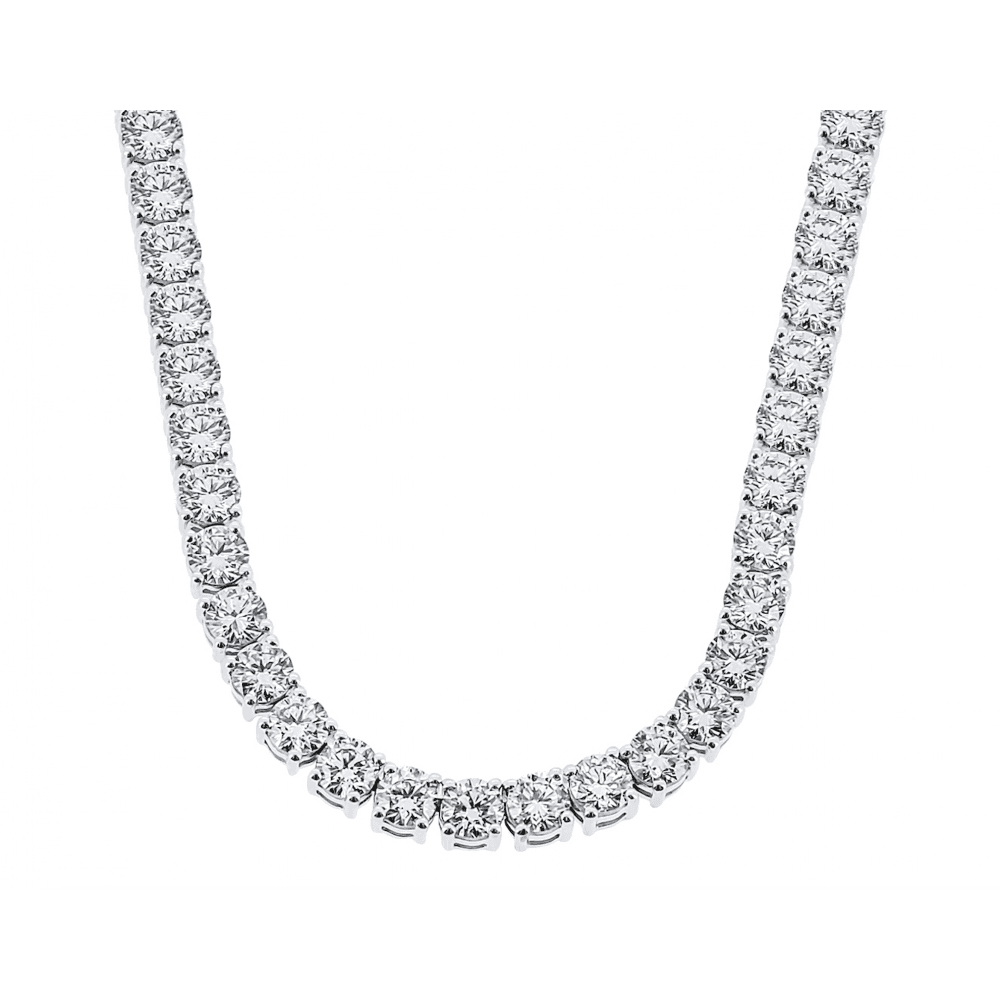 Lab grown platinum 20.12ct IGI round diamond necklace