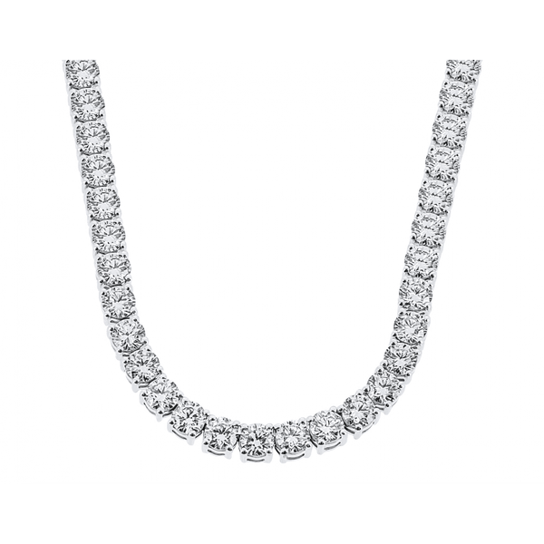 Lab grown platinum 20.12ct IGI round diamond necklace