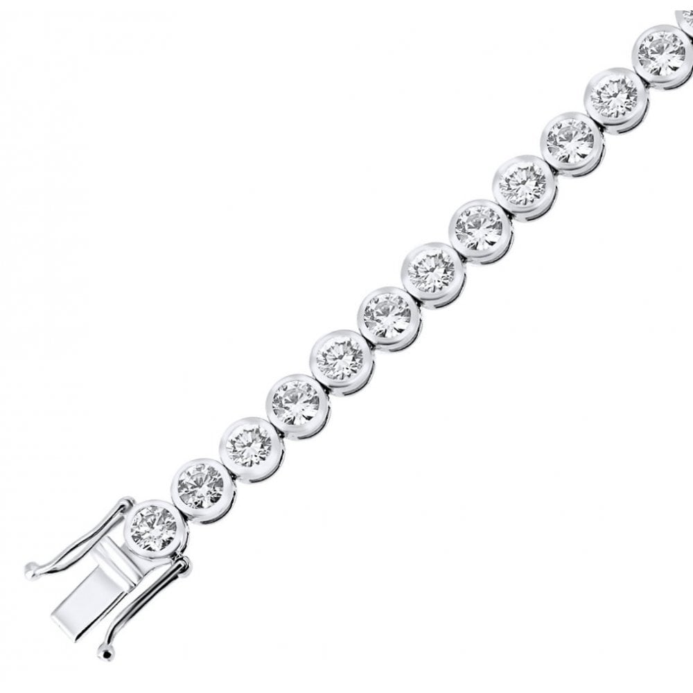 18ct white gold 7.78ct round brilliant cut diamond bracelet