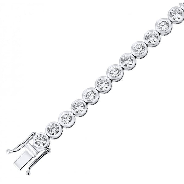 18ct white gold 7.78ct round brilliant cut diamond bracelet