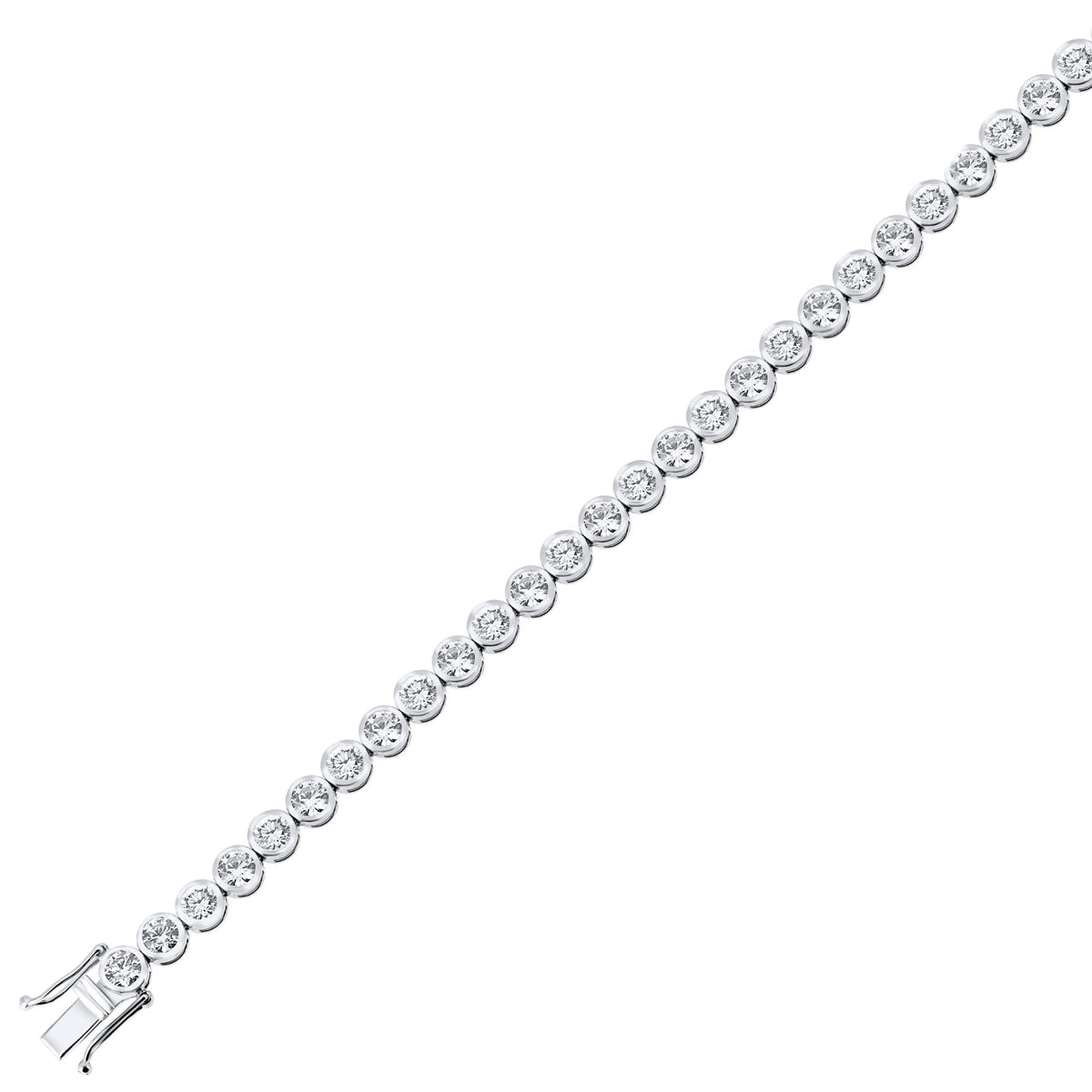 18ct white gold 7.78ct round brilliant cut diamond bracelet