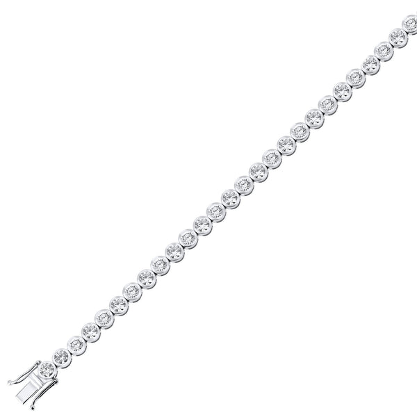 18ct white gold 7.78ct round brilliant cut diamond bracelet
