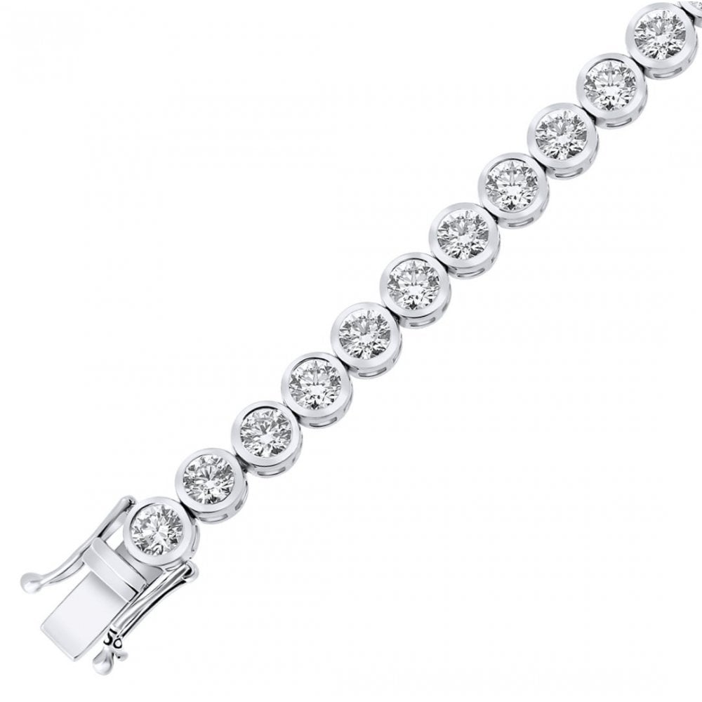 18ct white gold 10.02ct round brilliant cut diamond bracelet