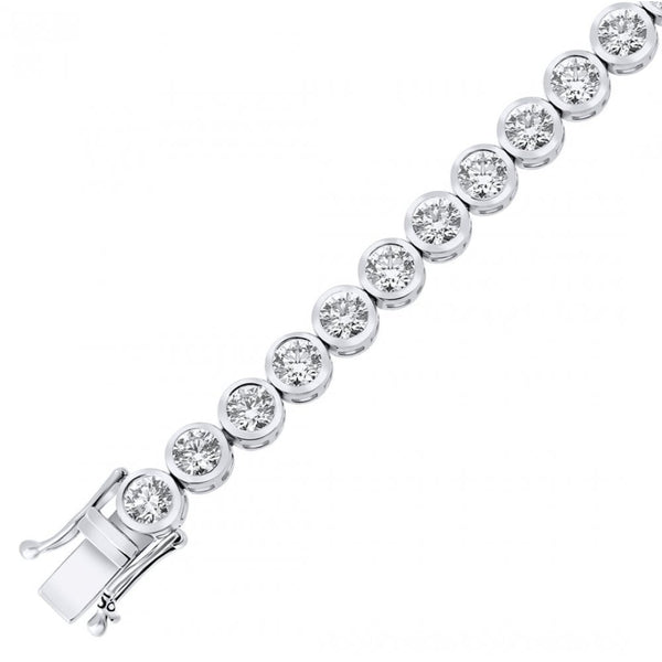 18ct white gold 10.02ct round brilliant cut diamond bracelet