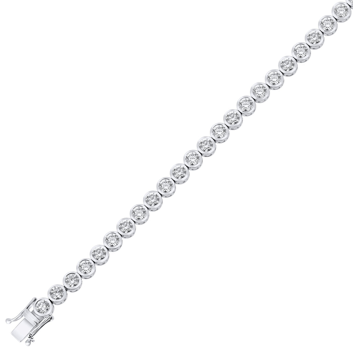 18ct white gold 10.02ct round brilliant cut diamond bracelet