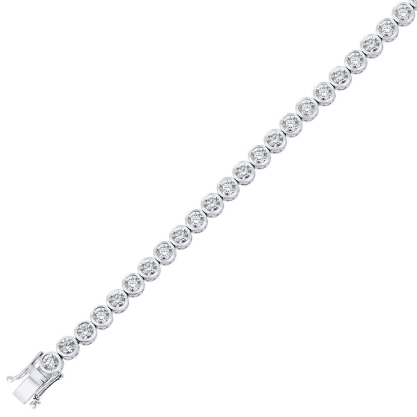 18ct white gold 10.02ct round brilliant cut diamond bracelet