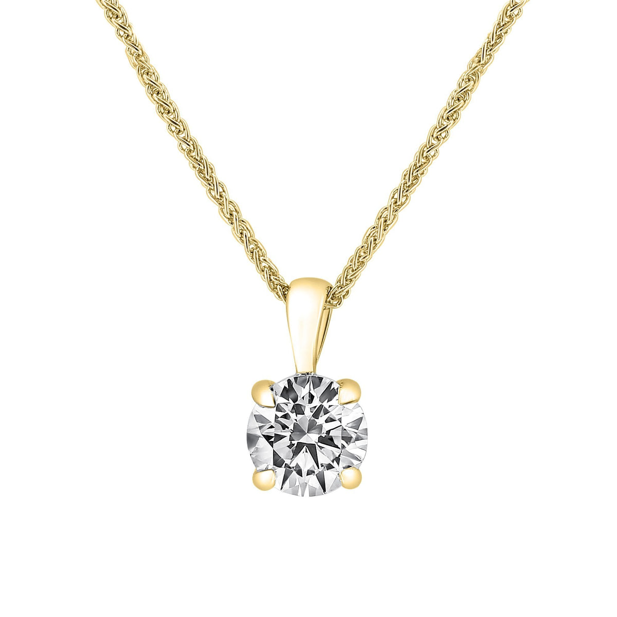 LG 18ct yellow gold 1.08ct D VVS2 IGI round diamond pendant
