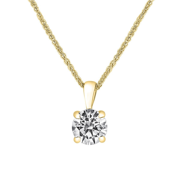 LG 18ct yellow gold 1.08ct D VVS2 IGI round diamond pendant