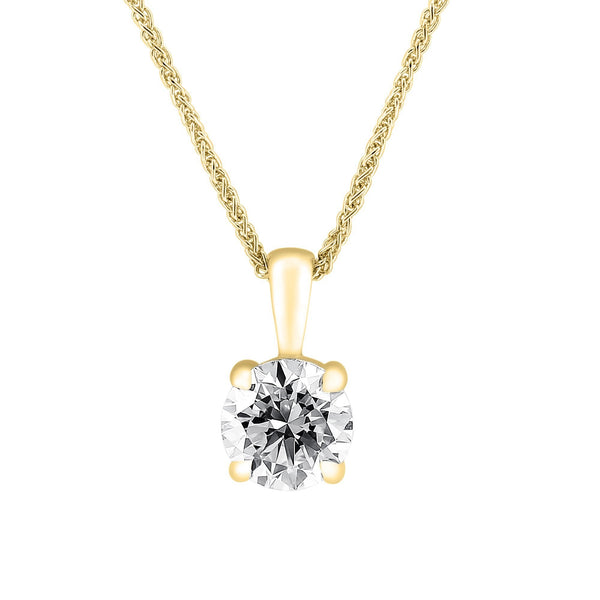 LG 18ct yellow gold 1.50ct D VVS2 IGI round diamond pendant