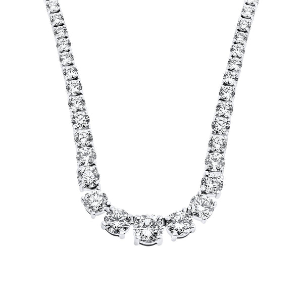 18ct white gold 25.26ct round brilliant diamond necklace