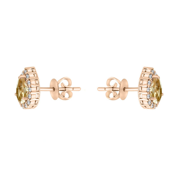 18ct rose gold 0.74ct morganite & 0.25ct diamond earrings