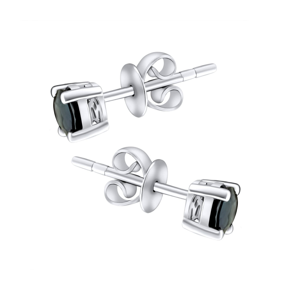 Platinum 5mm x 5mm sapphire stud earrings