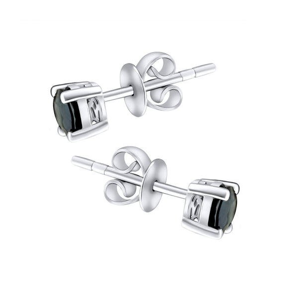 Platinum 5mm x 5mm sapphire stud earrings
