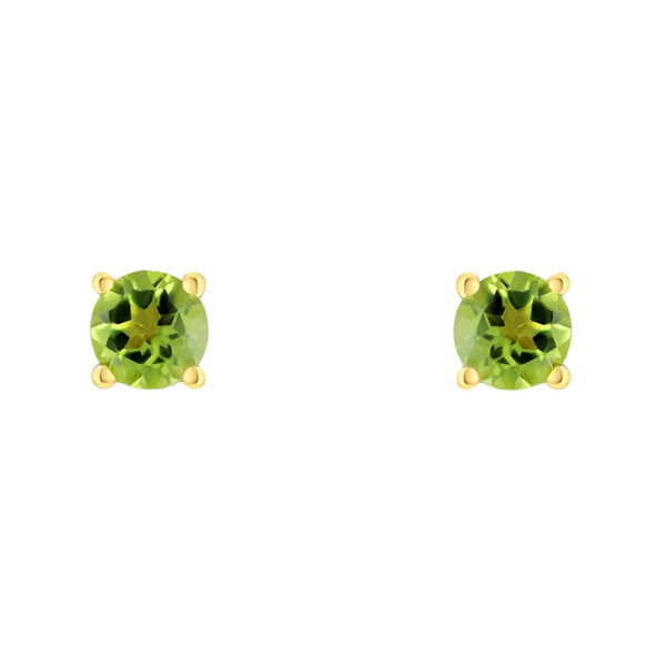 18ct yellow gold 5mm x 5mm peridot stud earrings
