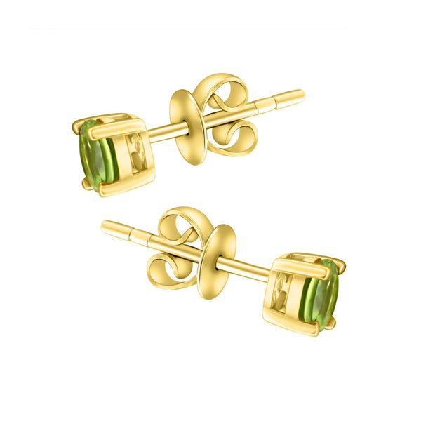 18ct yellow gold 5mm x 5mm peridot stud earrings