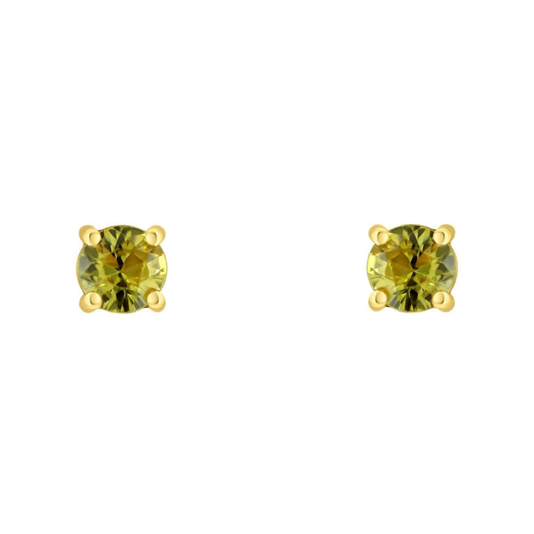 18ct yellow gold 5mm x 5mm yellow sapphire stud earrings