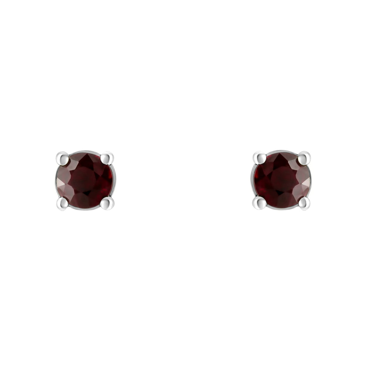 Platinum 5mm x 5mm ruby stud earrings