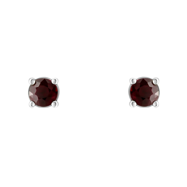 Platinum 5mm x 5mm ruby stud earrings