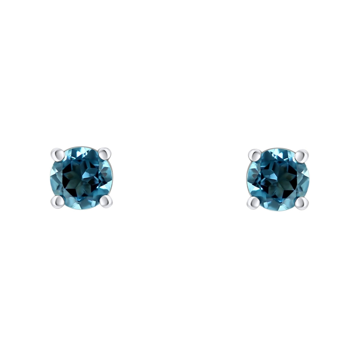 Platinum 5mm x 5mm Swiss blue topaz stud earrings