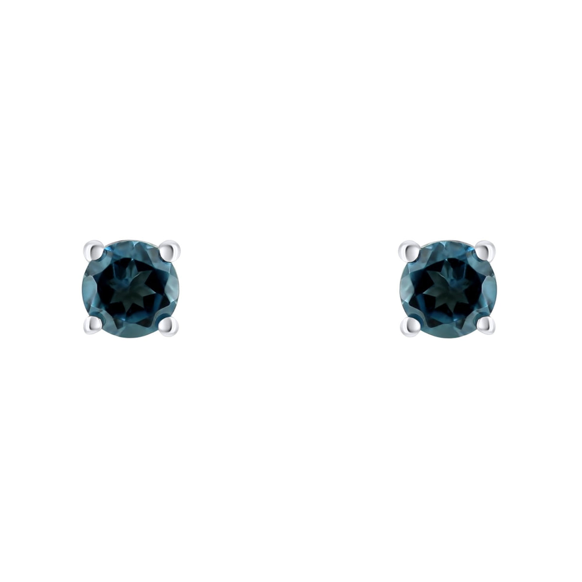 Platinum 5mm x 5mm London blue topaz stud earrings