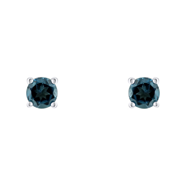 Platinum 5mm x 5mm London blue topaz stud earrings