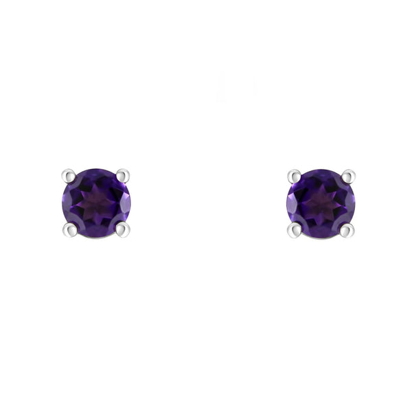 Platinum 5mm x 5mm amethyst stud earrings