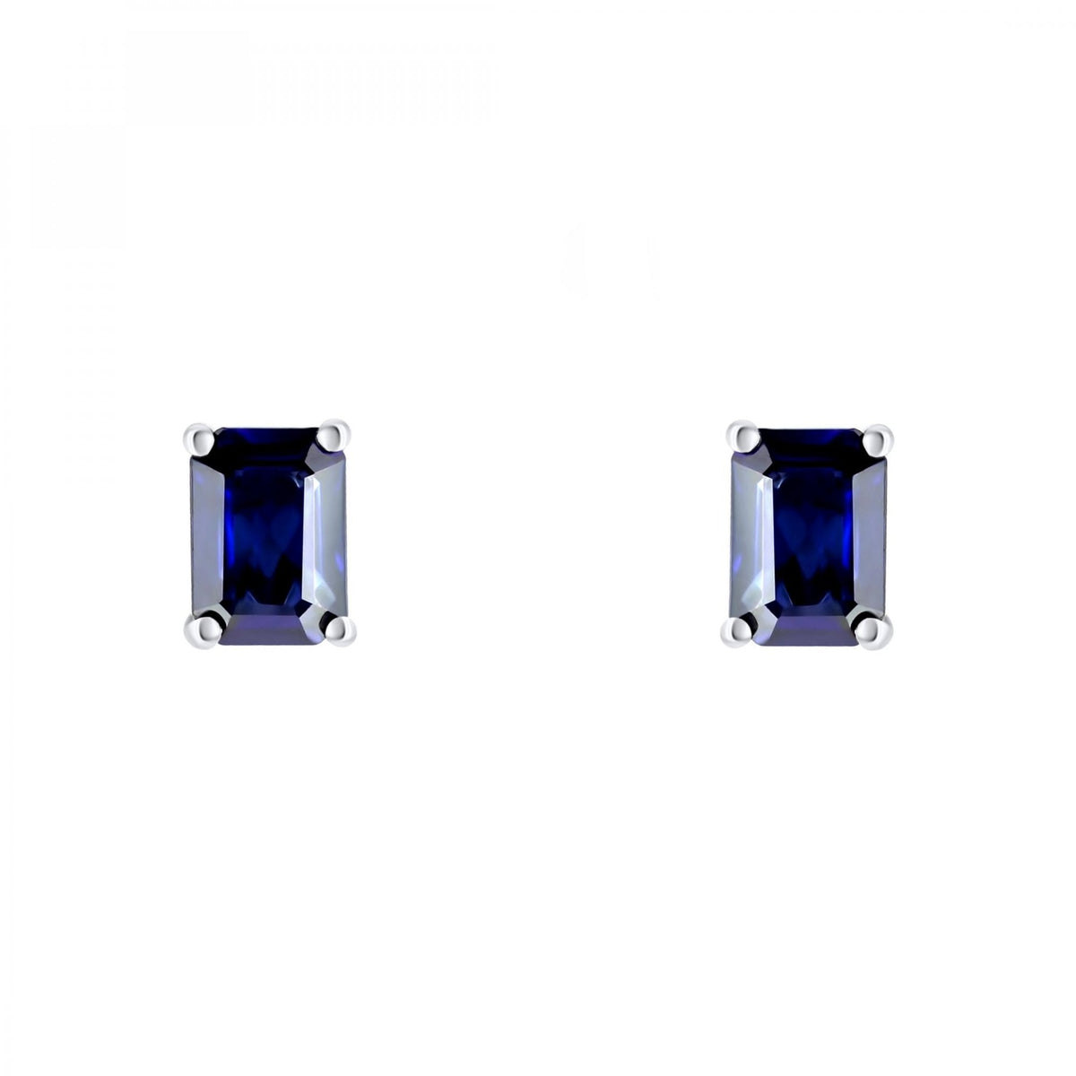 Platinum 7mm x 5mm sapphire stud earrings