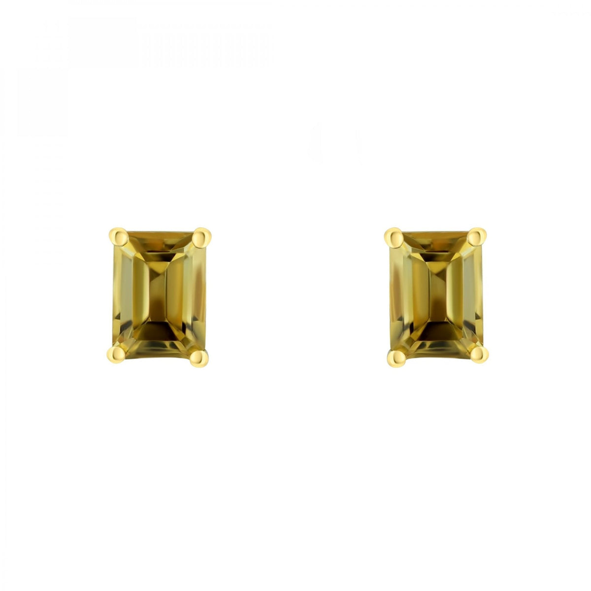 18ct yellow gold 7mm x 5mm citrine stud earrings