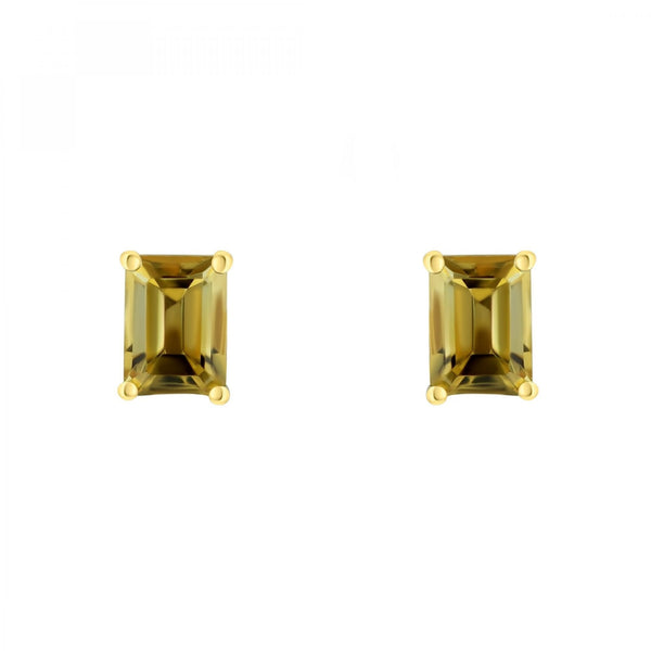 18ct yellow gold 7mm x 5mm citrine stud earrings