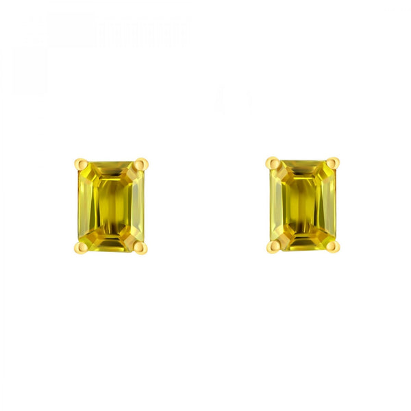 18ct yellow gold 7mm x 5mm yellow sapphire stud earrings