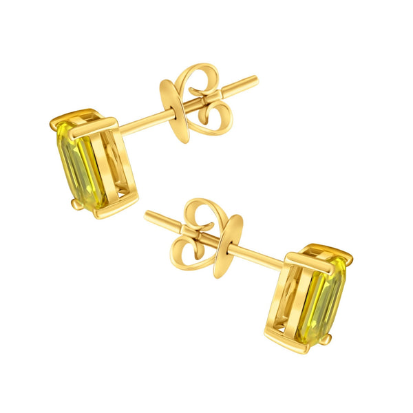 18ct yellow gold 7mm x 5mm yellow sapphire stud earrings