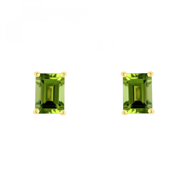 18ct yellow gold 7mm x 5mm peridot stud earrings