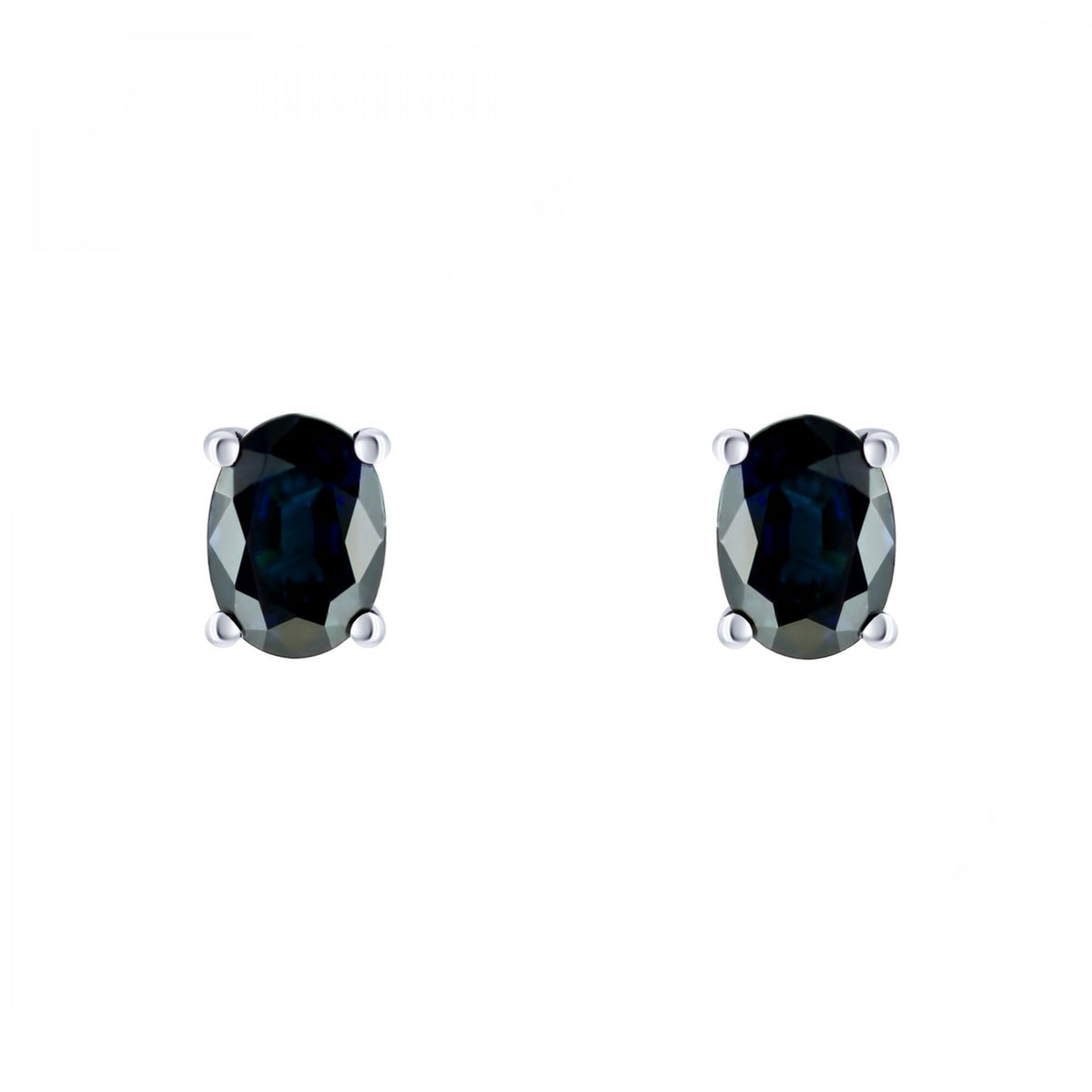Platinum 7mm x 5mm sapphire stud earrings