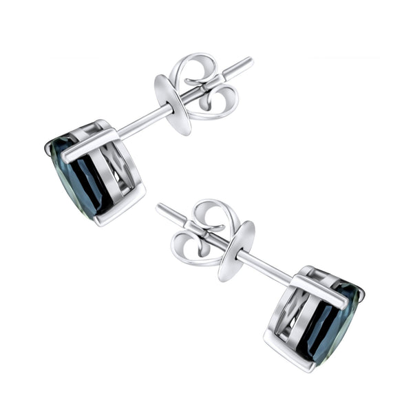 Platinum 7mm x 5mm sapphire stud earrings